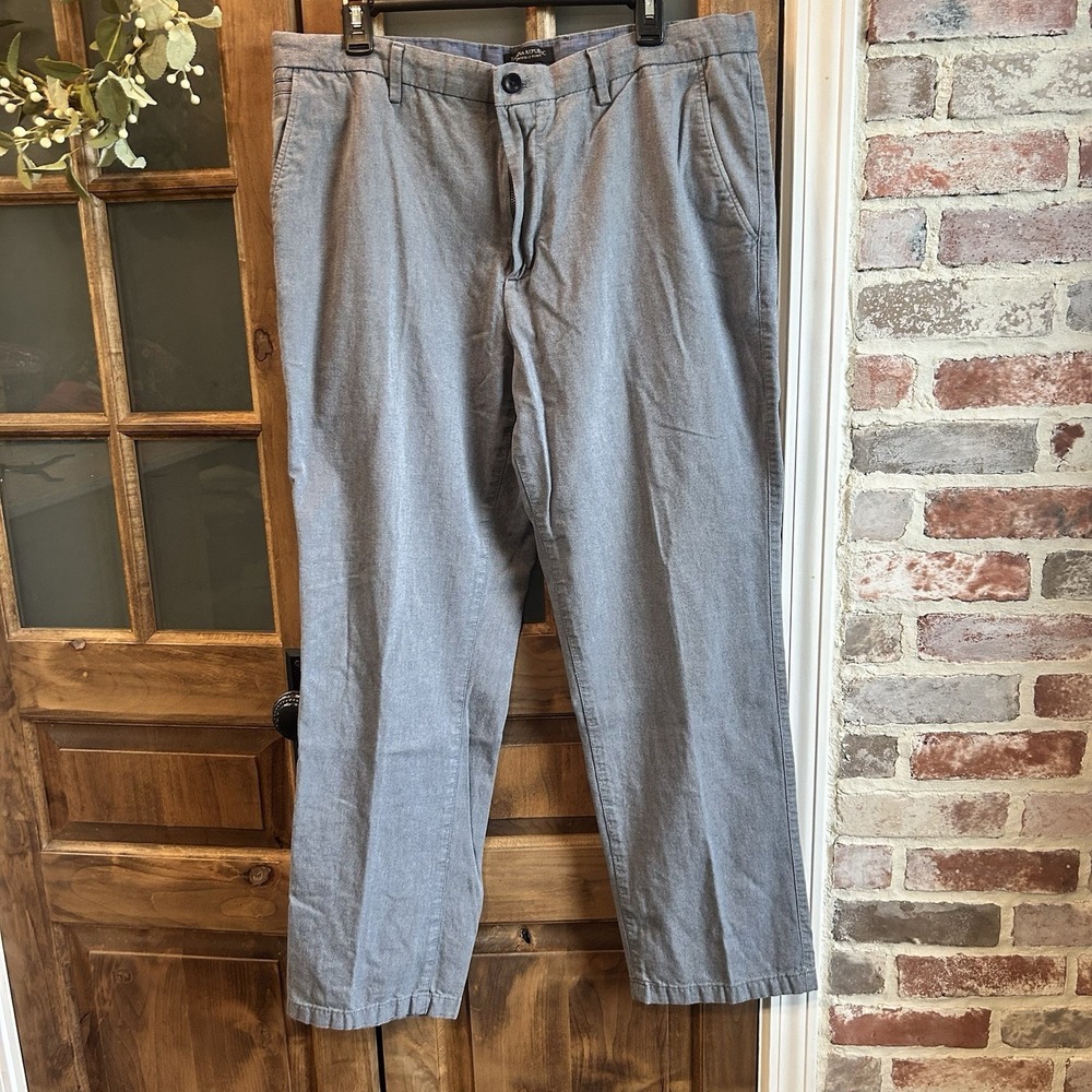 Banana Republic Mens‎ Kentfield Pants 36x30 (measured) Gray Cotton Dress Casual